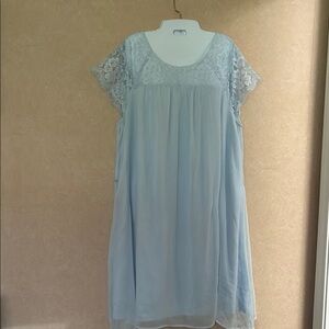 Elegant Light Blue Lace Dress
